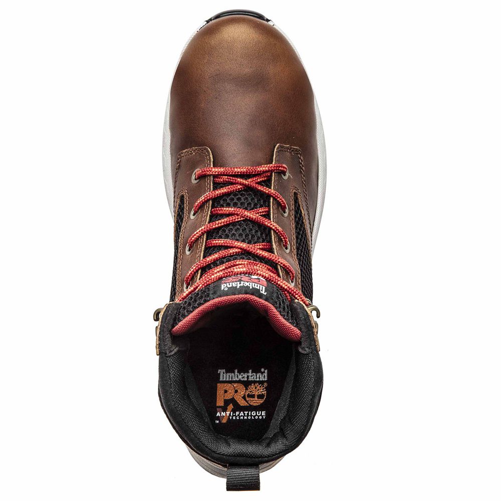 Timberland Pro Μποτακια Ανδρικα Καφε/Μαυρα - Drivetrain Comp Toe Mid - Greece 8746195-PB